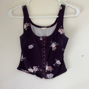 Dark Purple Floral Top